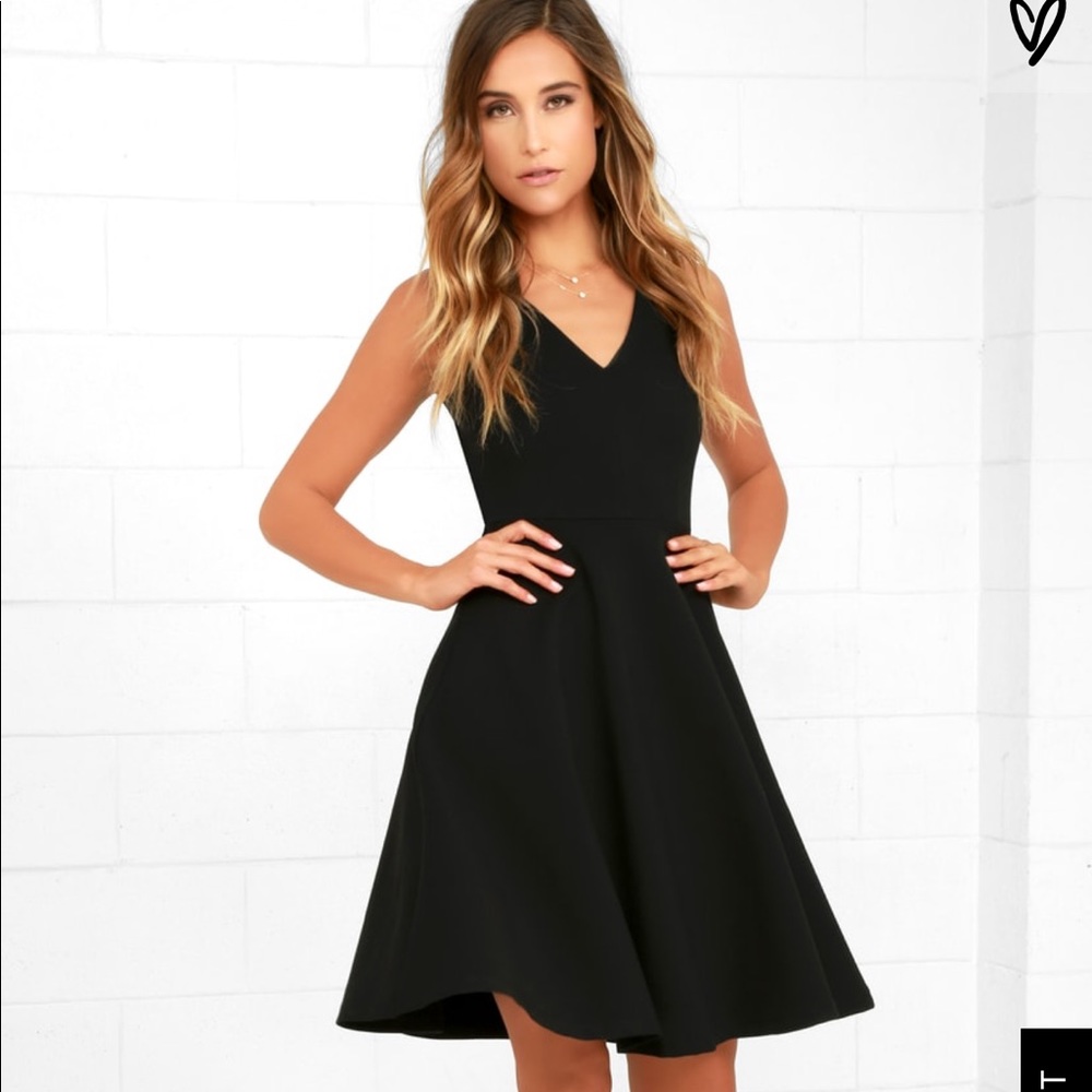 Hello World Black Midi Dress
